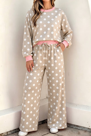Brown Polka Dot Set-Sandi's Styles