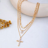 Three Layer Cross Necklace
