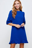 Royal Blue Ruffle Hem Dress-Sandi's Styles