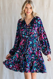 Floral Dream Black Print Dress-Sandi's Styles