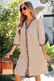 Khaki buttoned Stripe Dress-Sandi's Styles