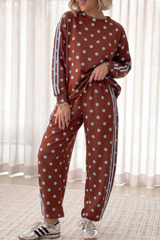Brown and Blue Polka Dot Set-Sandi's Styles