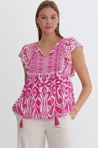 Pink and White Print Top-Sandi's Styles