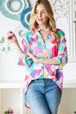 Multi Abstract Print Top in Regular and Curvy-Plus Size-Sandi's Styles
