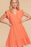 Peach Curvy-Plus Size Dress-Sandi's Styles