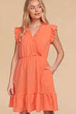 Peach Curvy-Plus Size Dress-Sandi's Styles