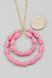 Mauve Pink Circle Pendant Necklace-Sandi's Styles