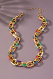Colorful Chunky Chain Necklace-Sandi's Styles