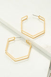 Hexagon Hoop Earrings-Sandi's Styles