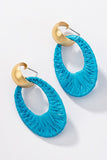 Raffia Oval Hoop Earrings-Sandi's Styles
