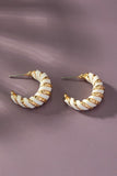 Leather Wrapped Hoop Earrings-Sandi's Styles