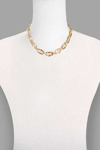 Hammered Link Chain Necklace-Sandi's Styles