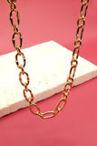 Hammered Link Chain Necklace-Sandi's Styles