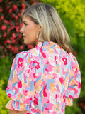 Julie Pink Abstract Floral Dress-Sandi's Styles