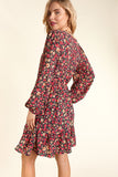 Burgundy Floral Dress-Sandi's Styles