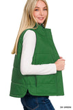 Green Puffer Vest-Sandi's Styles