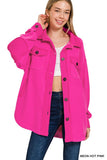 Hot Pink Fleece Shacket-Sandi's Styles