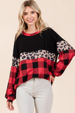 Red Plaid and Leopard Print Top-Sandi's Styles