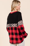 Red Plaid and Leopard Print Top-Sandi's Styles