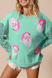 Mint Sequin Santa Top