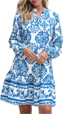 Blue and White Dress-Sandi's Styles