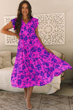 Pink and Royal Print Maxi Dress-Sandi's Styles