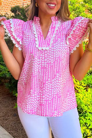 Pink and White Top-Sandi's Styles