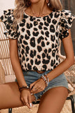 Leopard Print Top Short Sleeves-Sandi's Styles