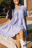 Lavender Plaid Dress-Sandi's Styles