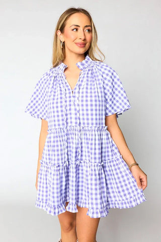 Lavender Plaid Dress-Sandi's Styles