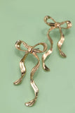 Hammered Long Bow Earrings-Sandi's Styles