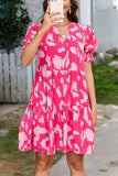 Bright pink leopard print dress-Sandi's Styles