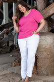 Pink Textured Curvy-Plus Top-Sandi's Styles