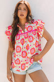 Pink And Coral Print Top-Sandi's Styles