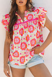 Pink And Coral Print Top-Sandi's Styles