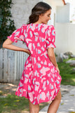 Bright pink leopard print dress-Sandi's Styles