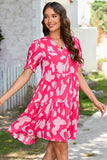 Bright pink leopard print dress-Sandi's Styles