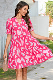 Bright pink leopard print dress-Sandi's Styles