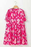 Bright pink leopard print dress-Sandi's Styles