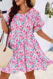 Pink Floral Curvy-Plus Dress-Sandi's Styles