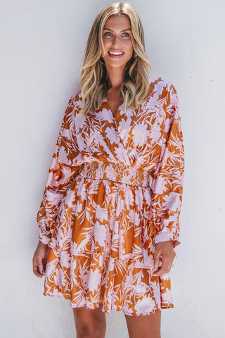 Brown Floral Dress