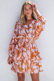 Brown Floral Dress-Sandi's Styles