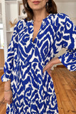 Blue and White Abstract Maxi Dress-Sandi's Styles