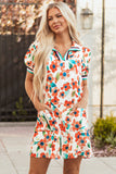 Orange and Blue Dress-Sandi's Styles