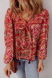 Burgundy Paisley Print Top-Sandi's Styles