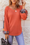 Orange thermal knit top