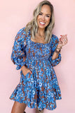 Blue and Brown Dress