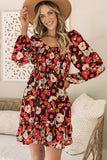 Black and Rust Floral Dress-Sandi's Styles