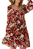Black and Rust Floral Dress-Sandi's Styles