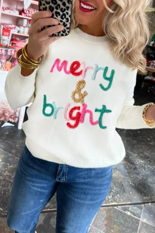 White Merry and Bright Sweater